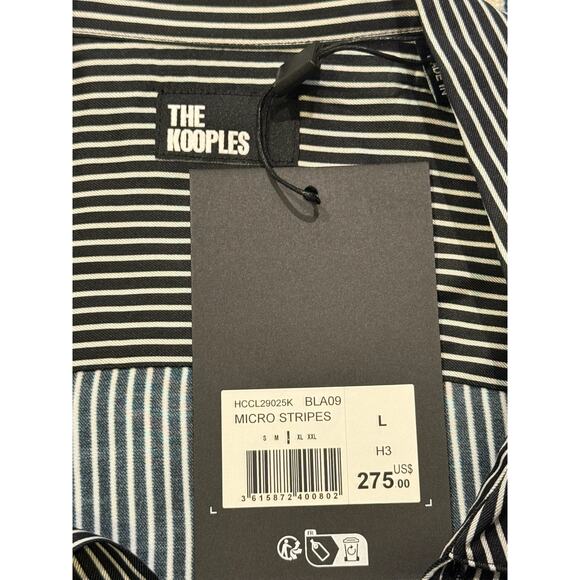 The Kooples Micro Stripe Button-Up Shirt – Size L - Picture 4 of 4
